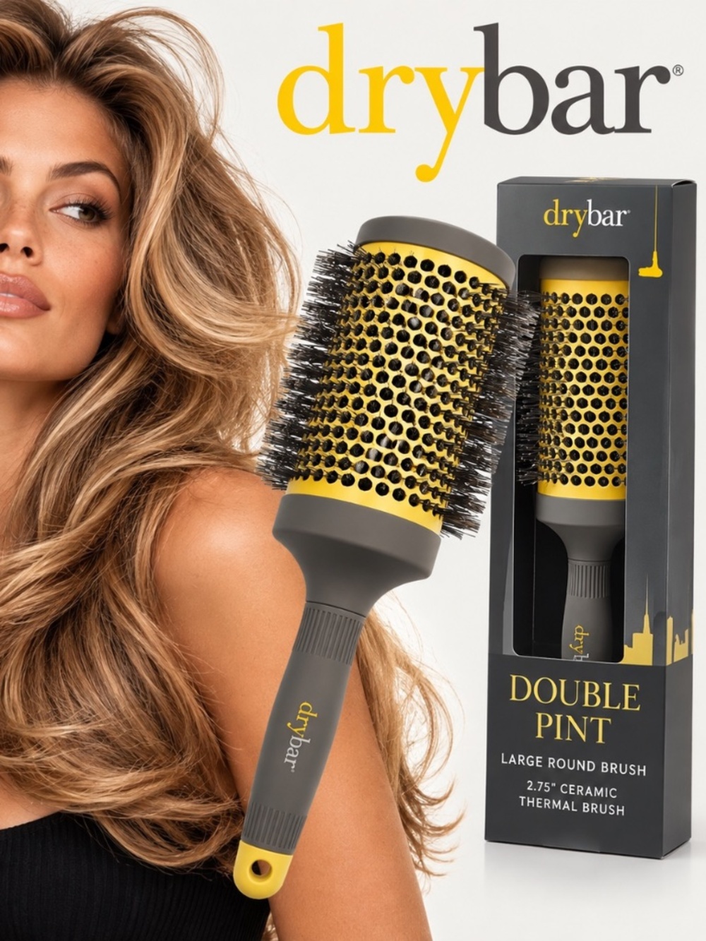 Drybar Double Pint 2.75" Large Ceramic Round Thermal Hair Brush NIB Blowout